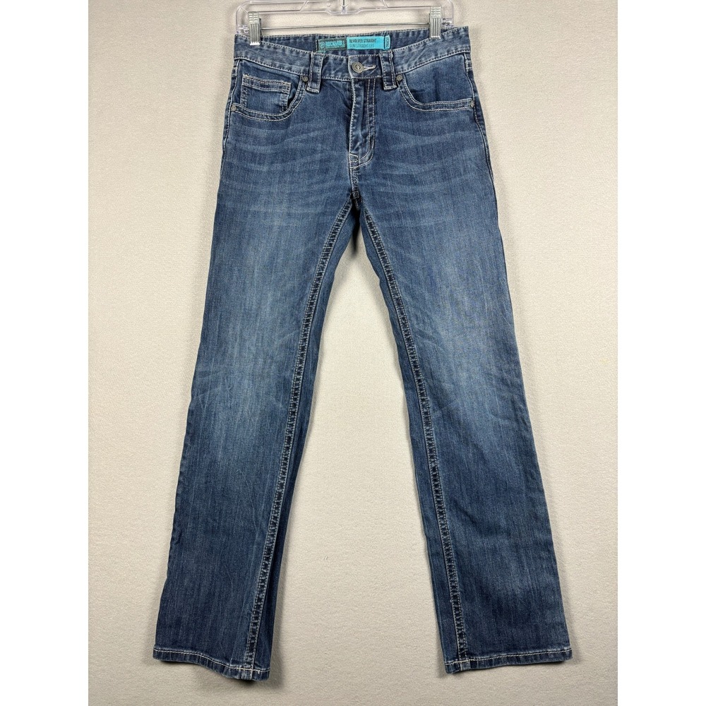 Rock & Roll Denim Revolver Straight Slim Straight Jeans 29x31 Blue Medium Wash